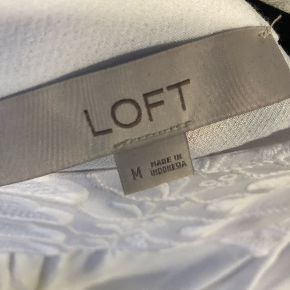 Loft Flutter Sleeve V-Back Top With Embroidery - image 5